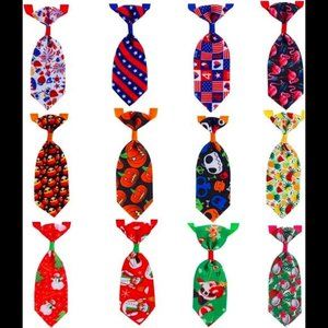 12 Pcs Pet Neckties Bandanas Scarfs